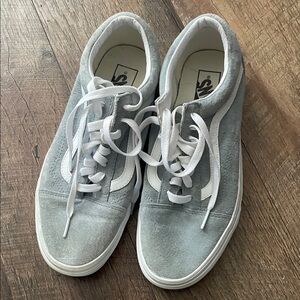 Gray Suede VANS Sneakers with White Accents